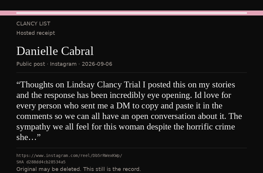 Hosted receipt of this public statement
