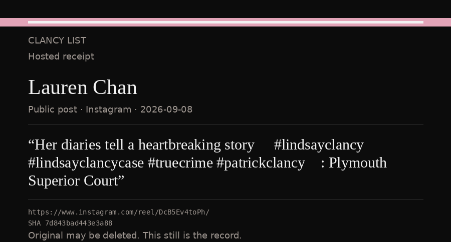 Hosted receipt of this public statement