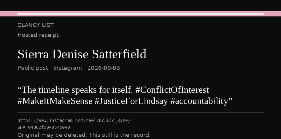 Hosted receipt of this public statement