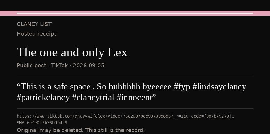 Hosted receipt of this public statement