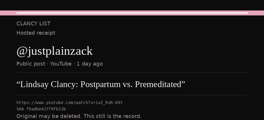 Hosted receipt of this public statement