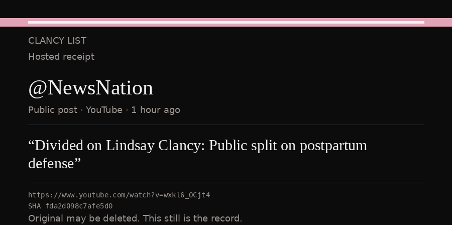 Hosted receipt of this public statement